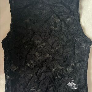 Black Lace Sleeveless Top